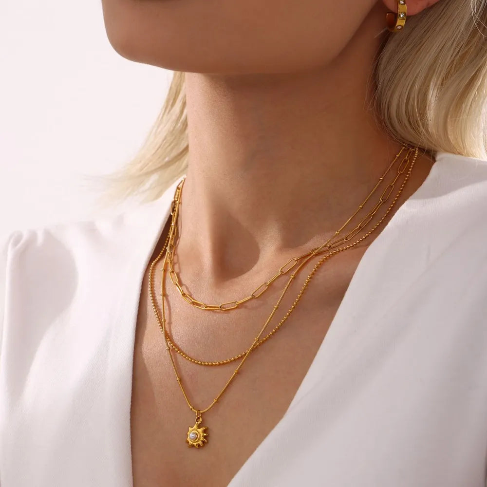 18K Gold-Plated Shell Pearl Necklace