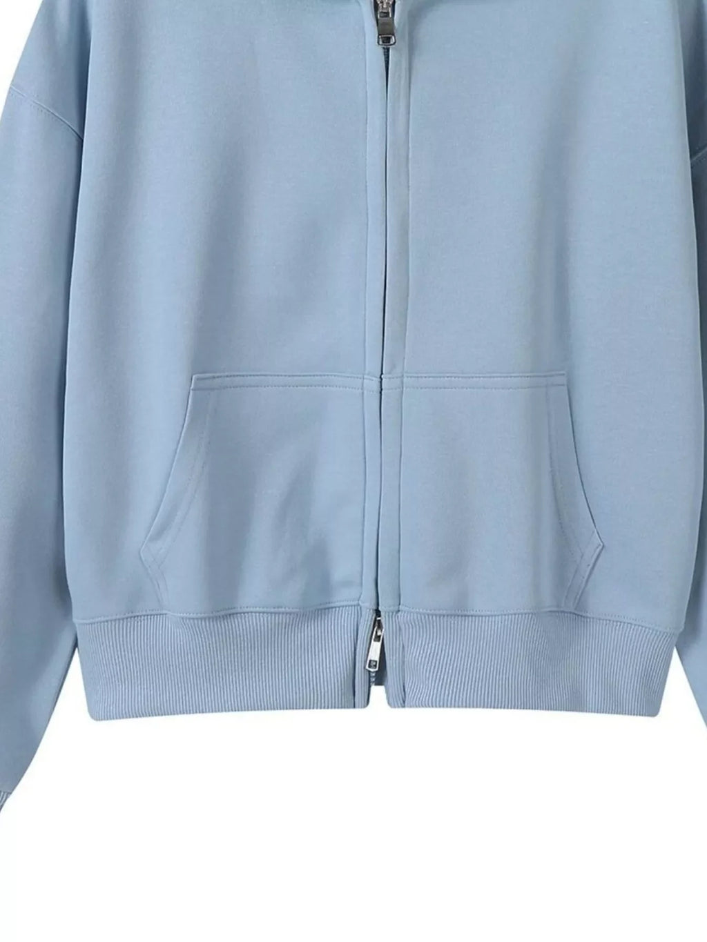 Full Size Casual Zip-Up Long Sleeve Hoodie Plus Size