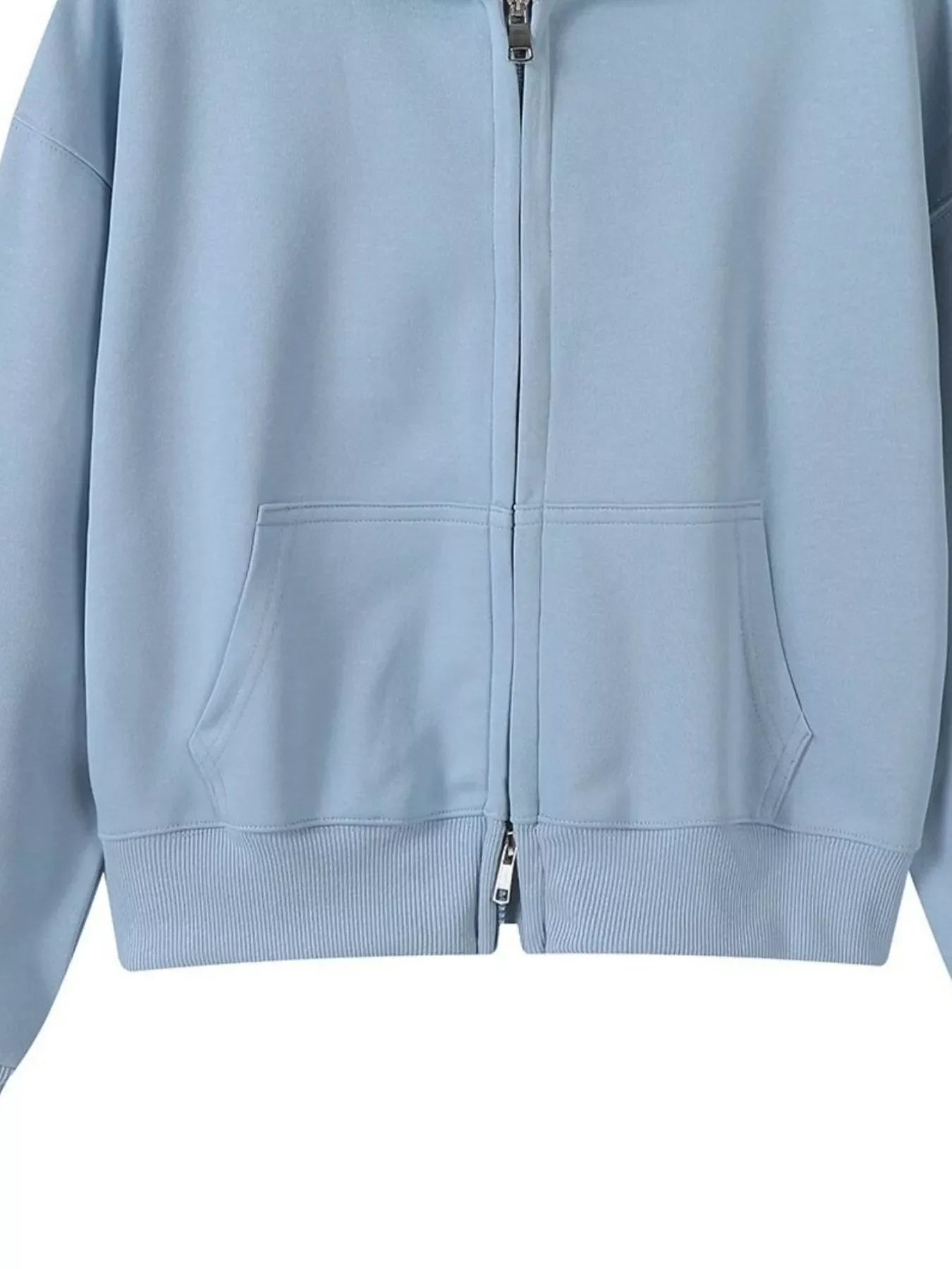 Full Size Casual Zip-Up Long Sleeve Hoodie Plus Size