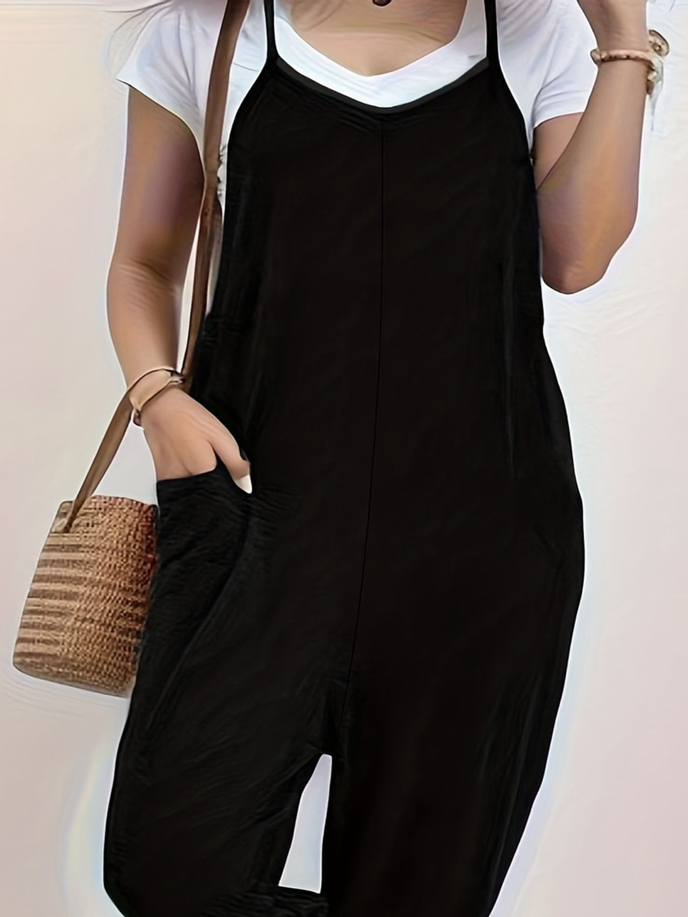 Casual Loose Fit Spaghetti Strap Jumpsuit