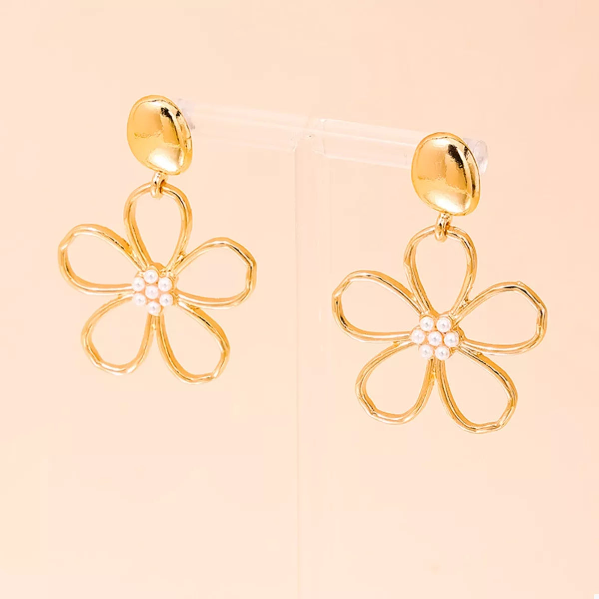 Alloy Flower Drop Earrings
