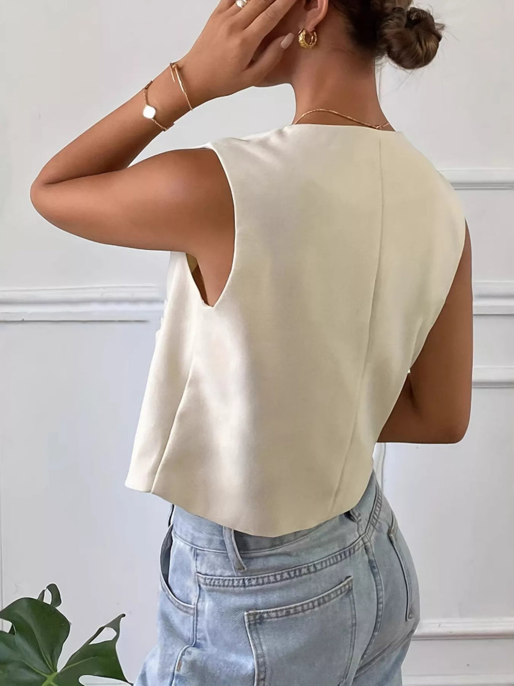 Button-Down Sleeveless Vest