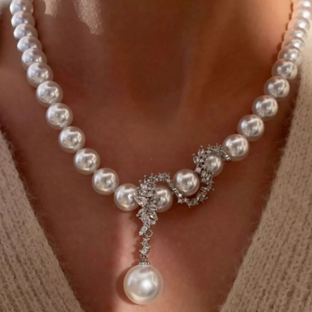 Zircon Pearl Necklace
