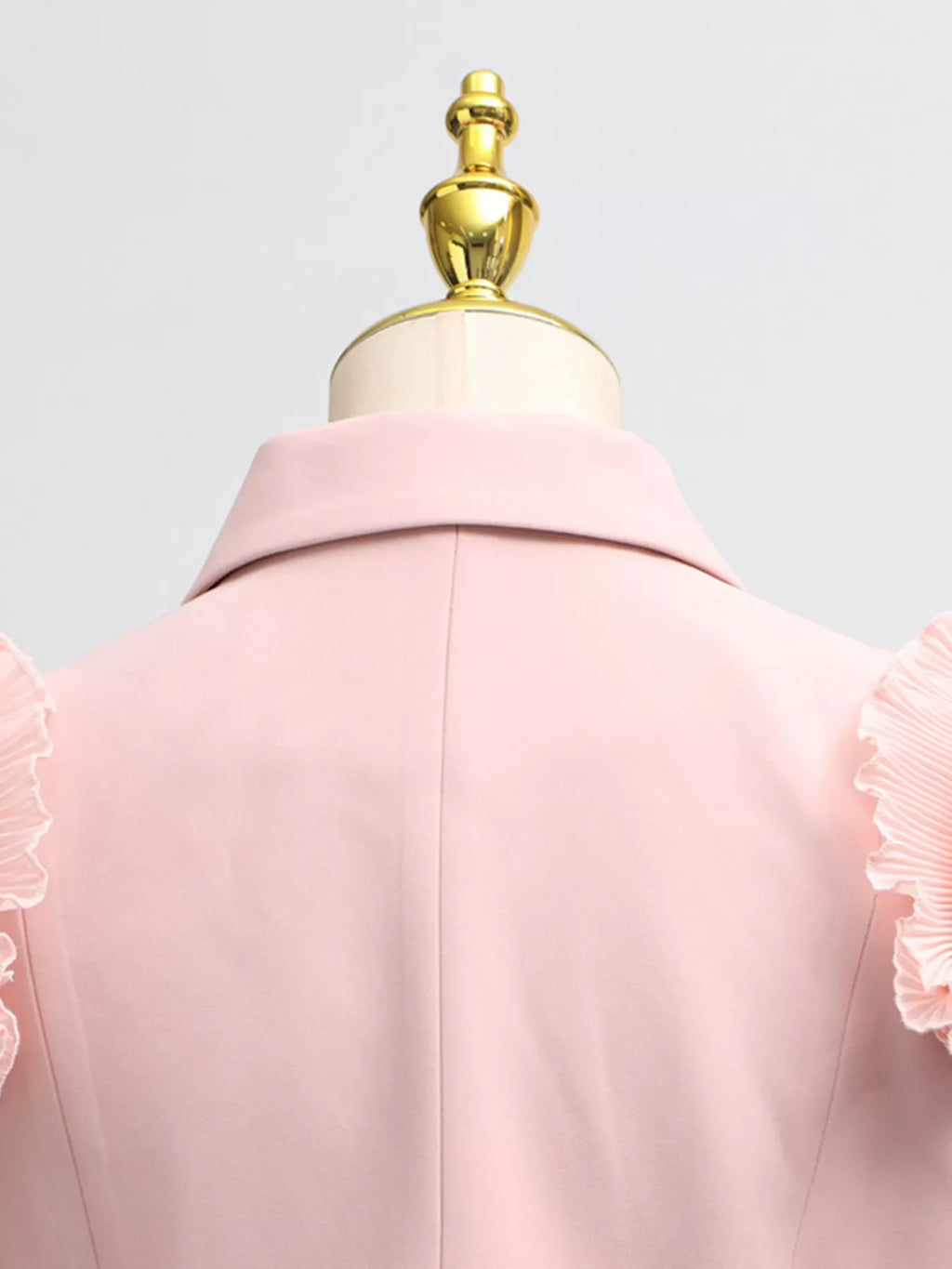 Frill Lapel Collar Top and Pleated Skirt Set