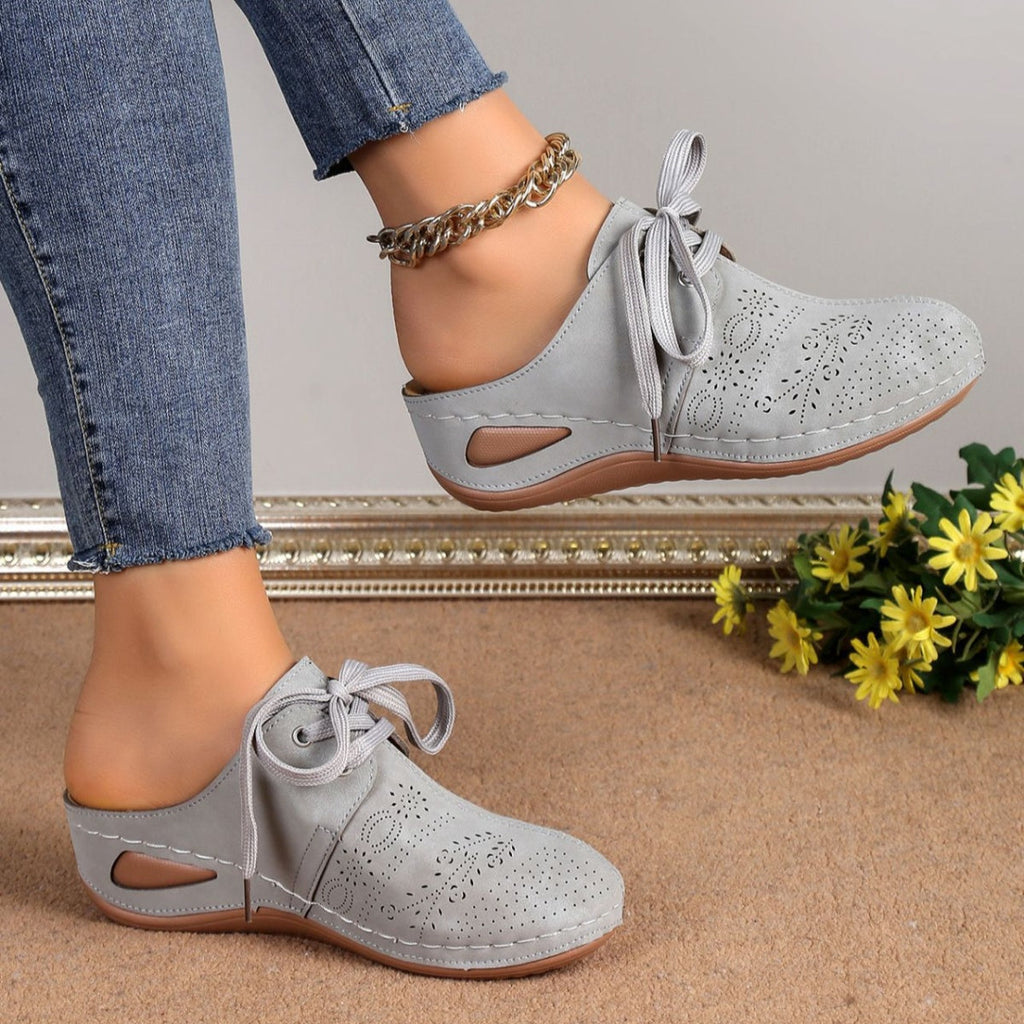 Lace-Up Wedge Slip-Ons
