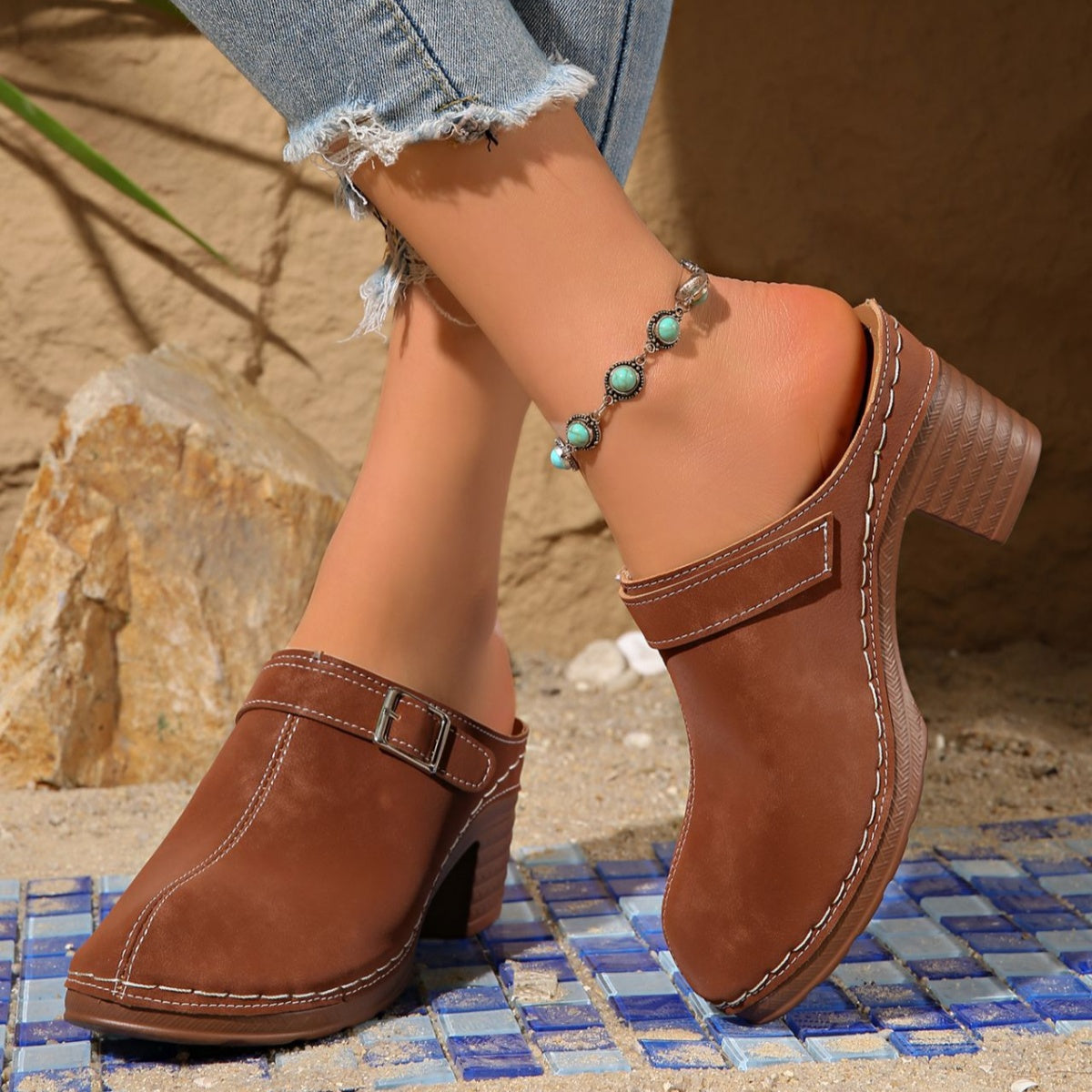 Round Toe Platform Slip-Ons