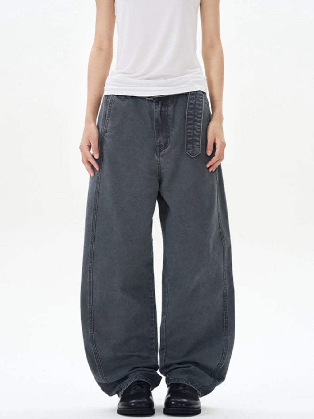 Men's Full Size Washed Wide Leg Cargo Pants Plus Size