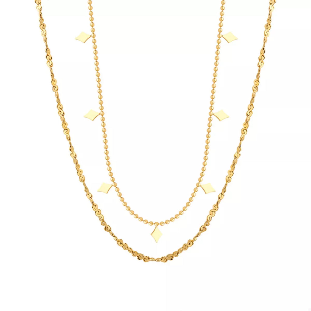 18K Gold-Plated Titanium Steel Layered Necklace