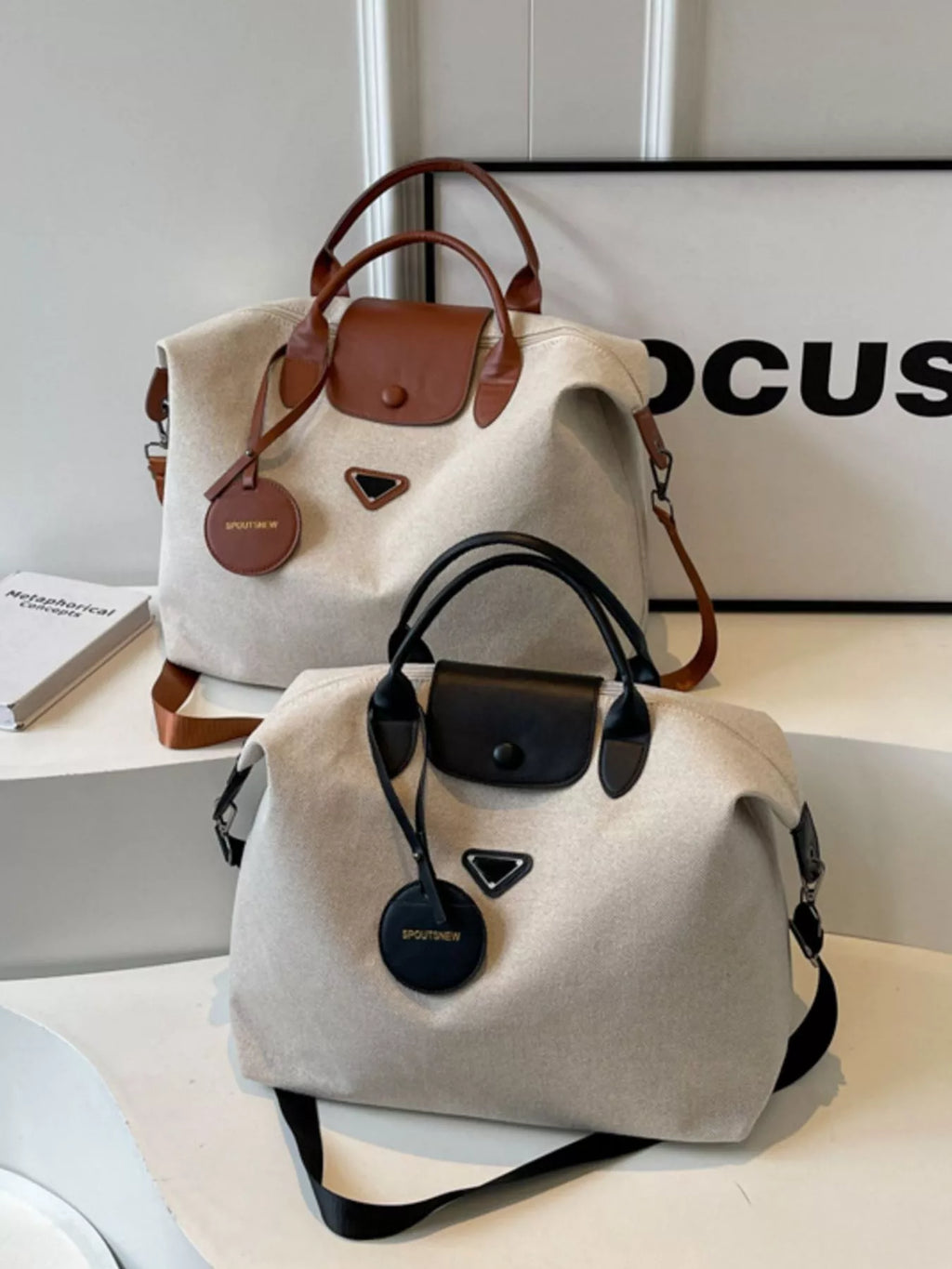 Canvas Travel Bag with Detachable Strap
