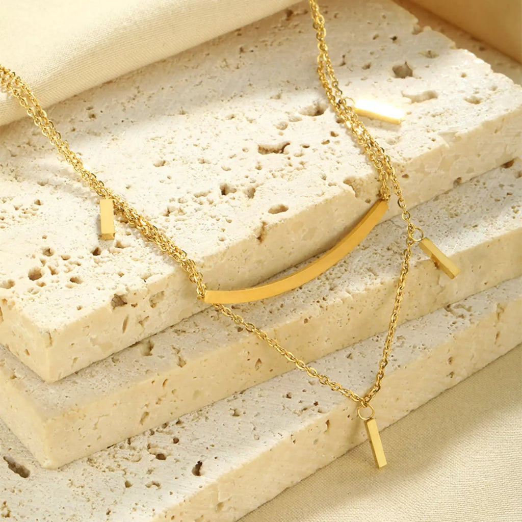 18K Gold-Plated Double Layered Necklace