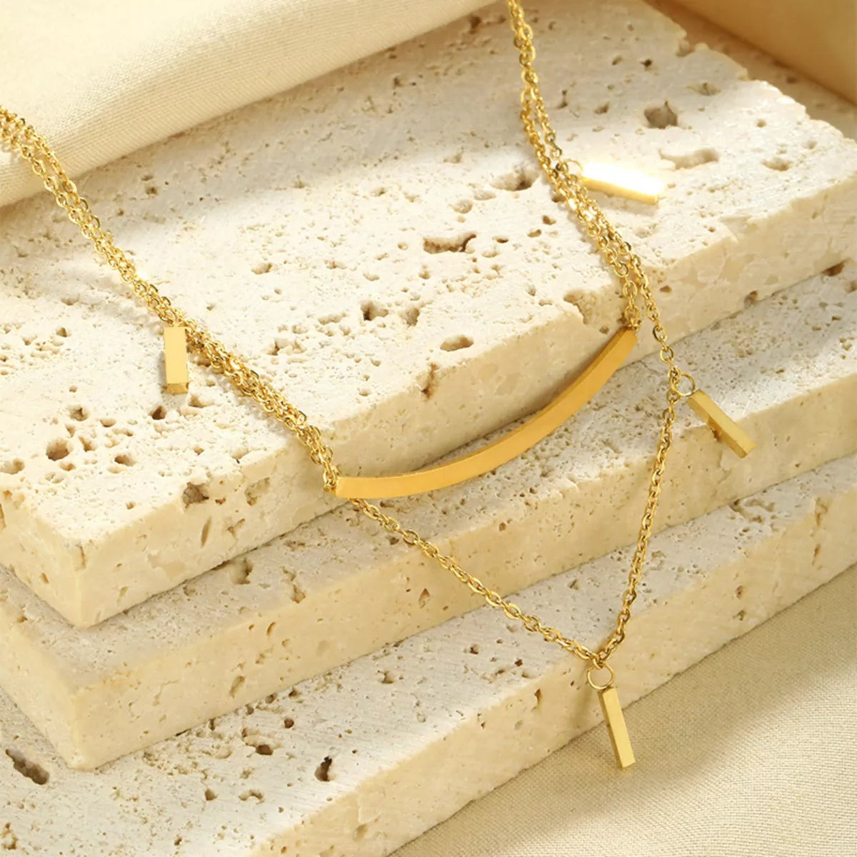 18K Gold-Plated Double Layered Necklace