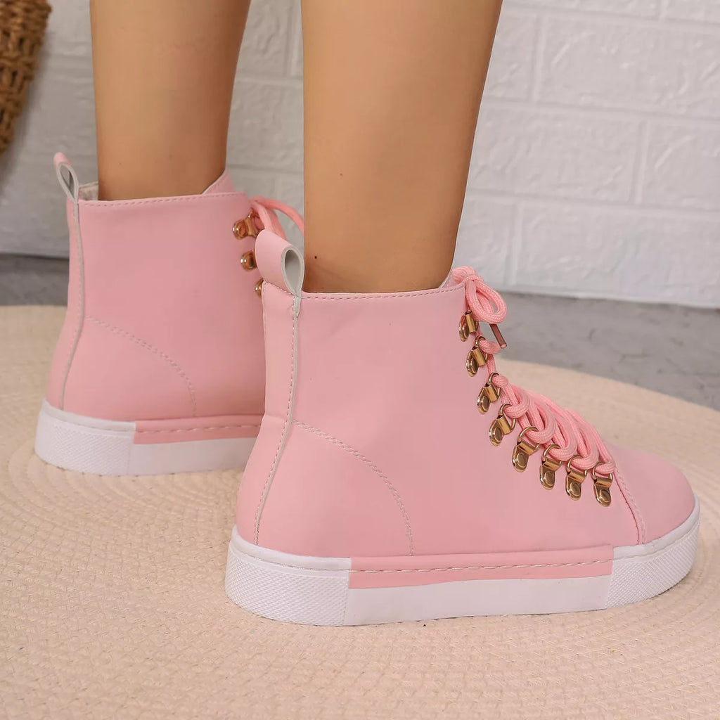 Lace-Up Platform Sneakers