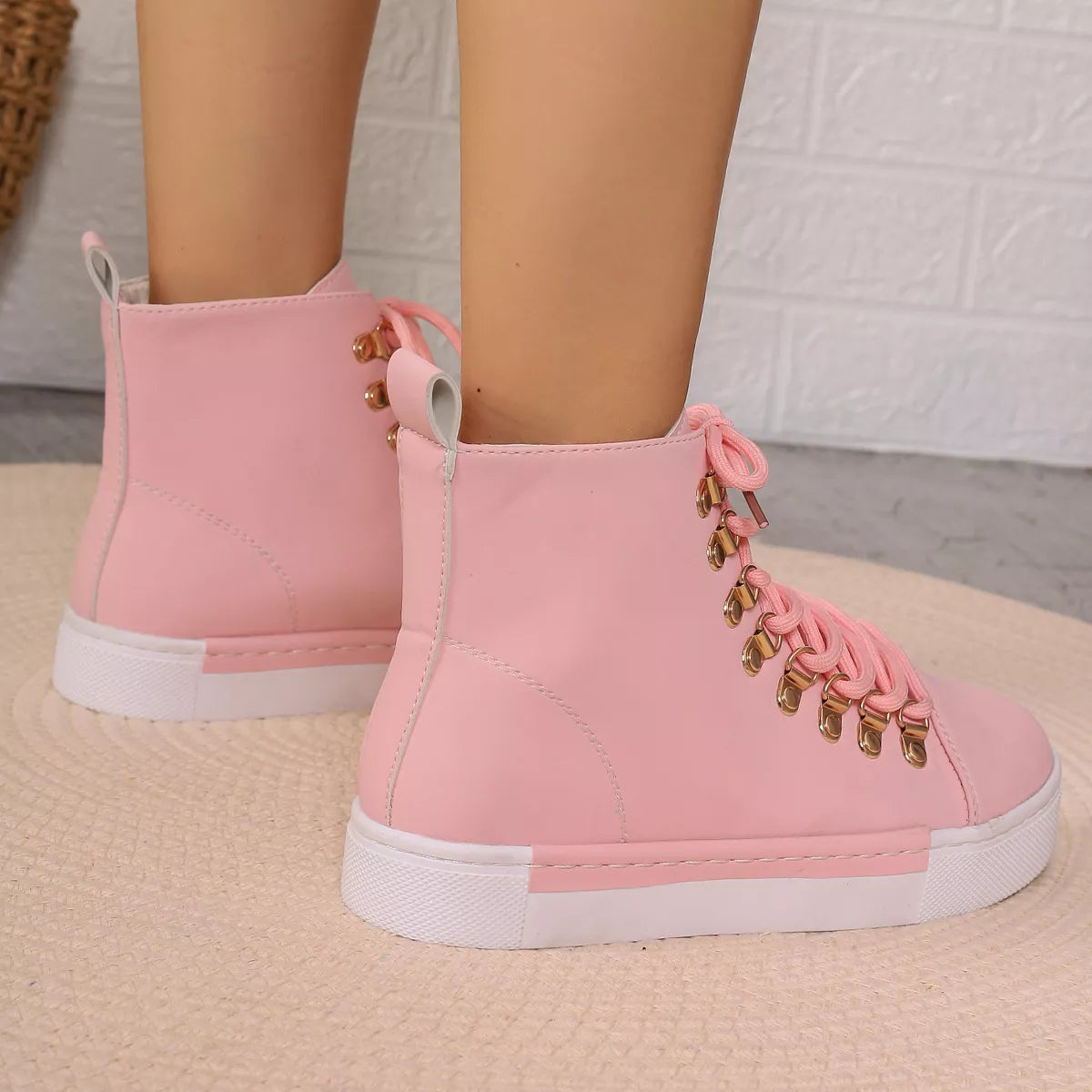 Lace-Up Platform Sneakers