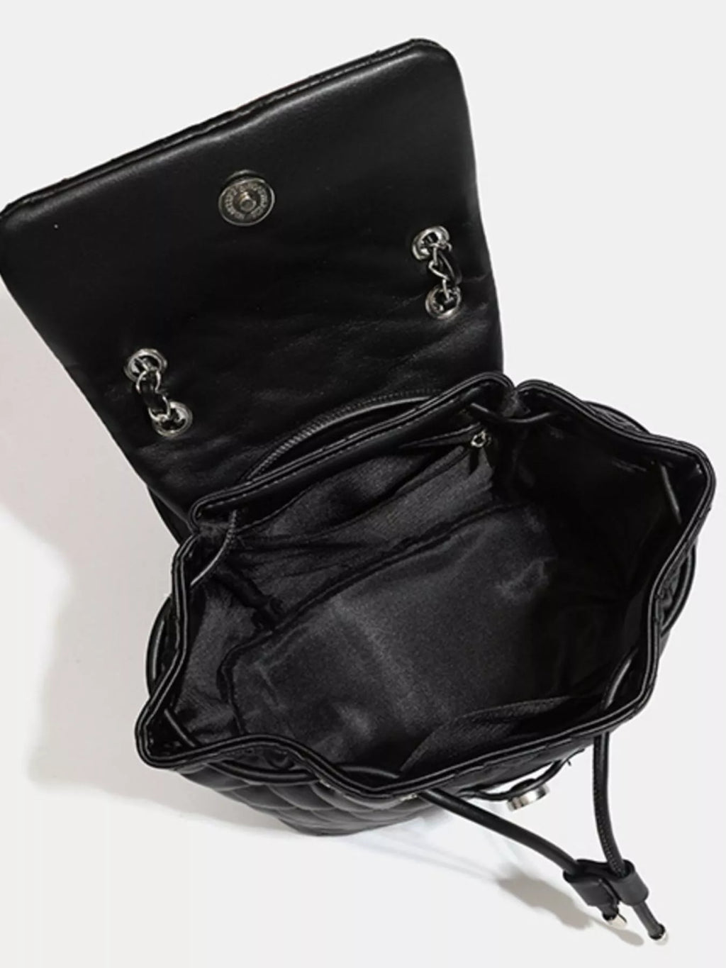 Quilted Chain Flap Backpack Bag