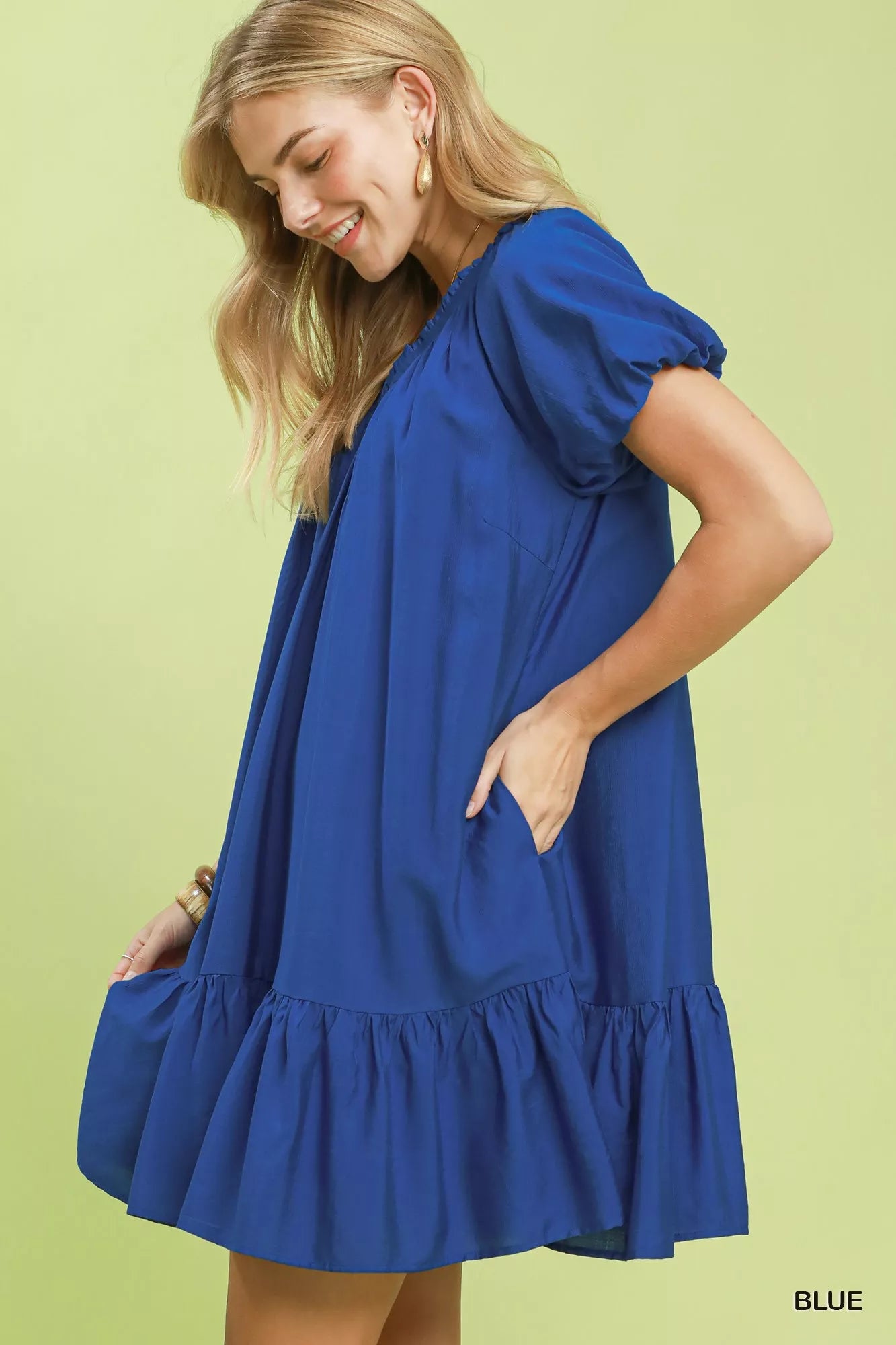 Umgee Ruffle Hem Shift Mini Dress