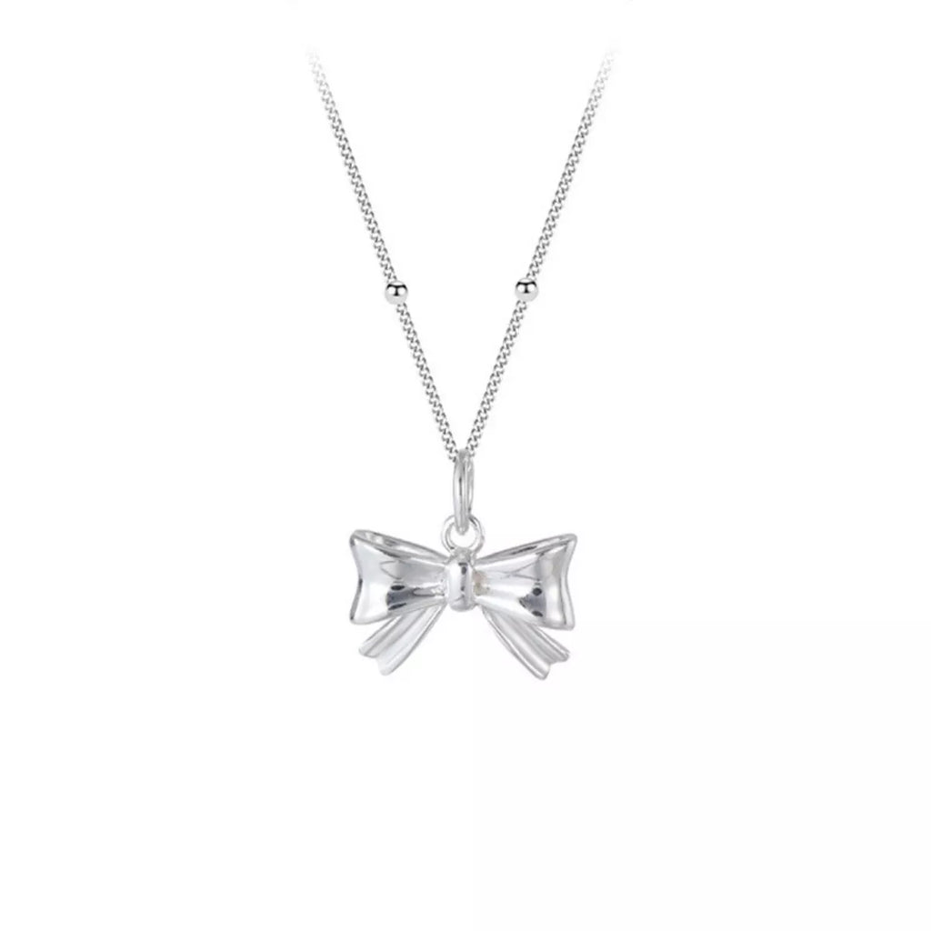 925 Sterling Silver Bow Necklace