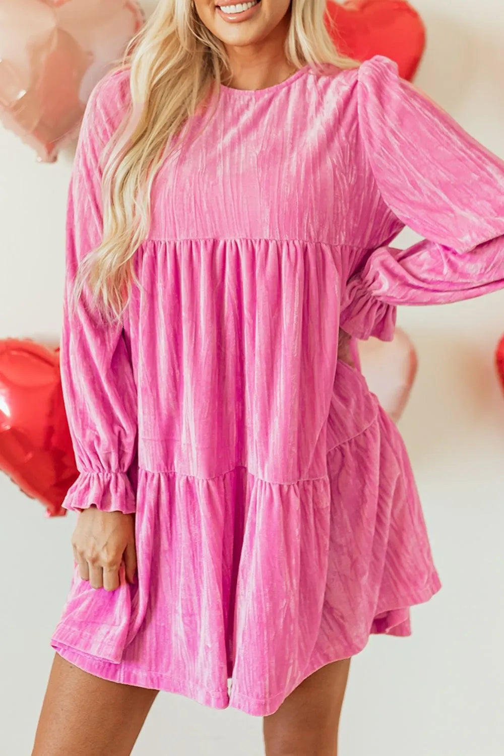 Tiered Flounce Sleeve Mini Dress