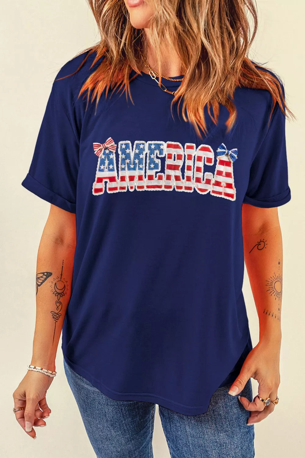 AMERICA Round Neck Relaxed T-Shirt