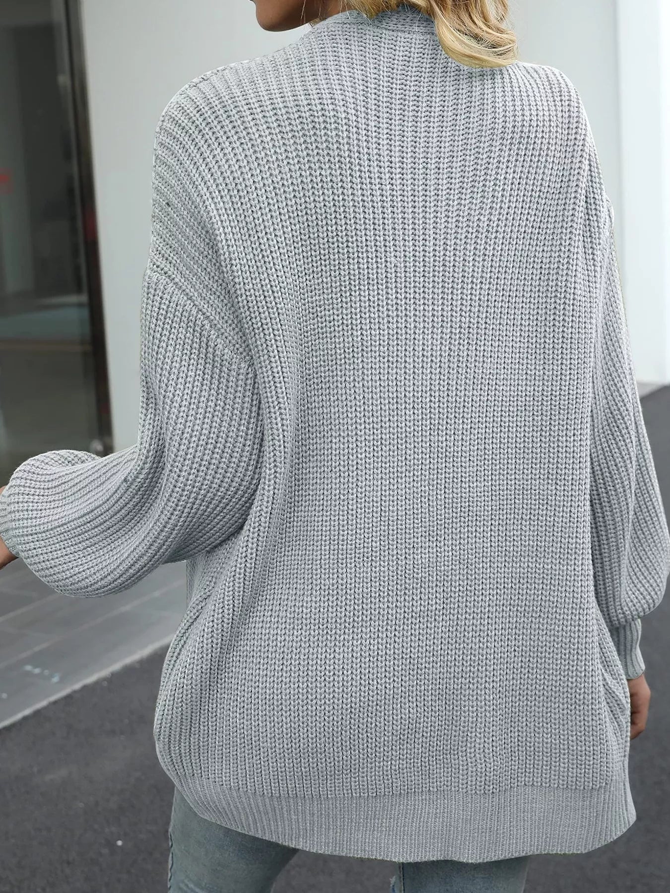 Full Size Chunky Knit Open Front Cardigan Plus Size