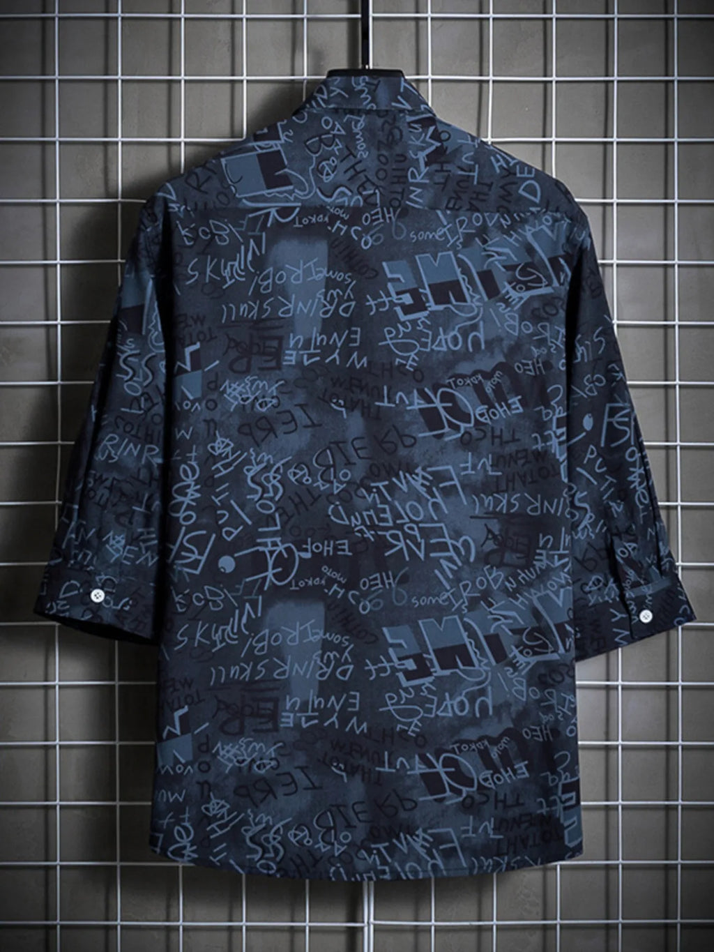 Men's Plus Size Graffiti Print Casual Shirt