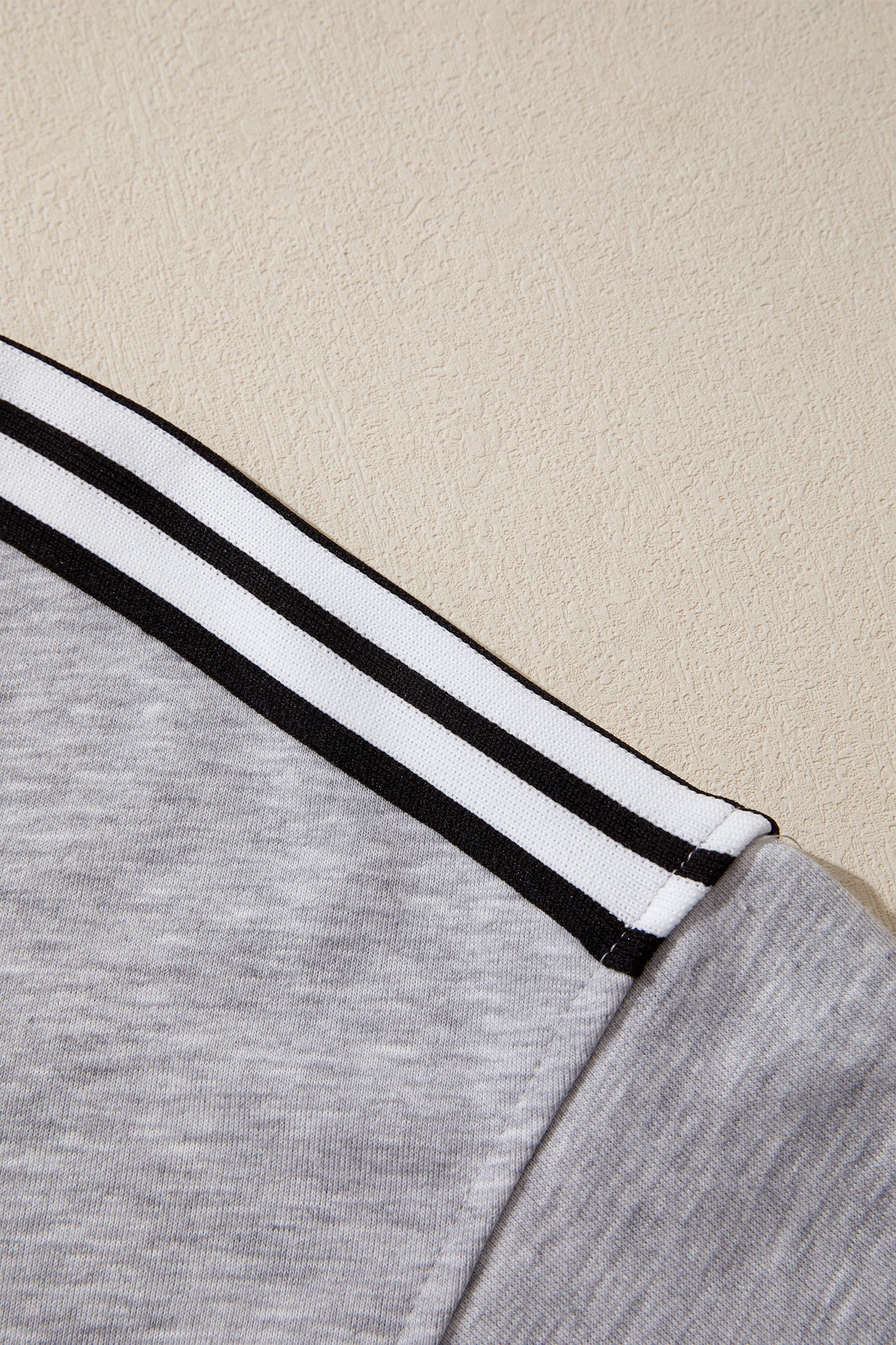 Stripe Patchwork Raw Edge Oversize Tee