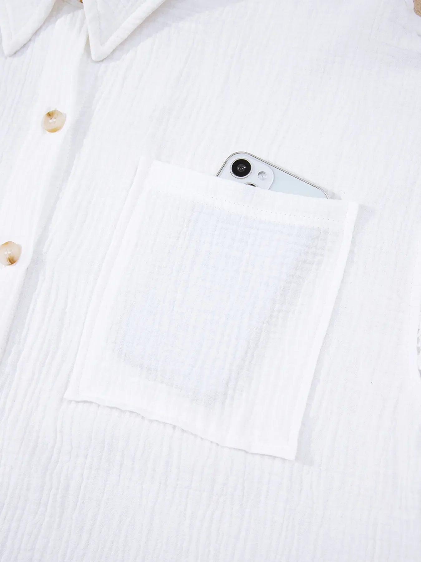 Lace Sleeve Button Down Shirt