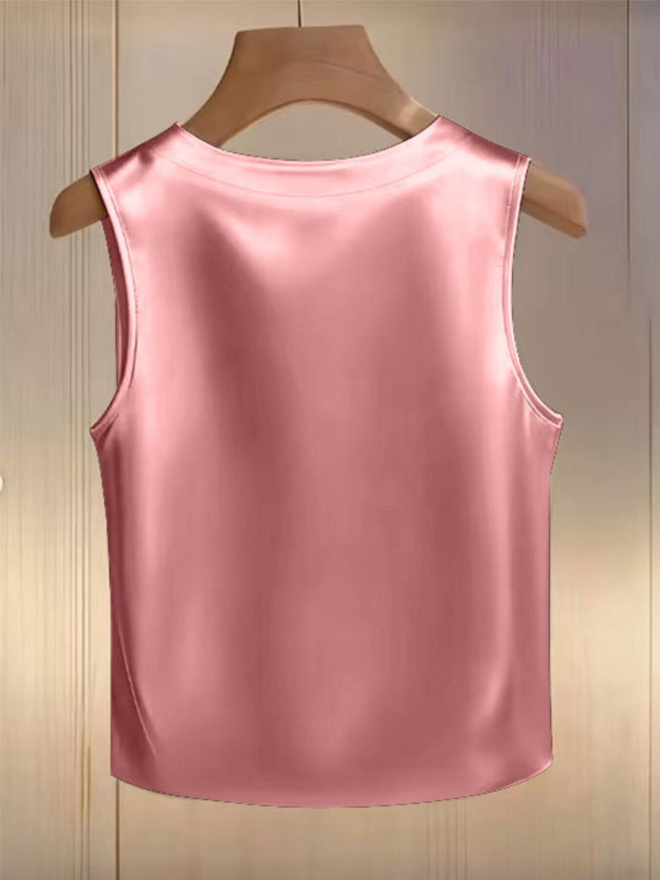Pearl Embellished Satin Tank Top