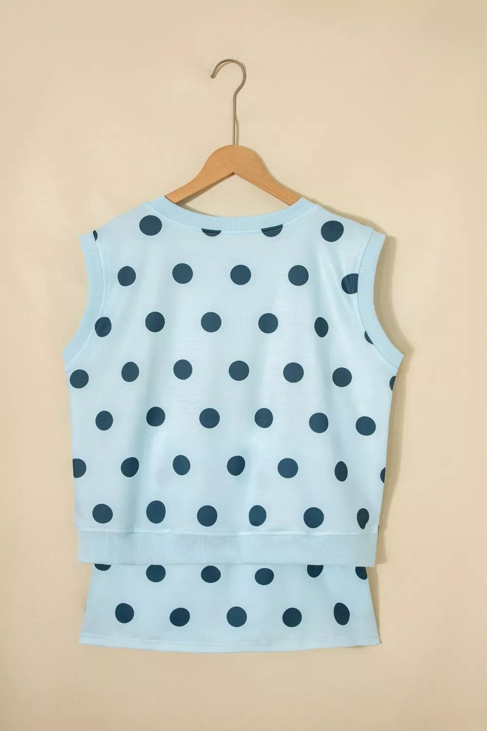 Polka Dot Sleeveless Top and Skort Casual Two-Piece Set
