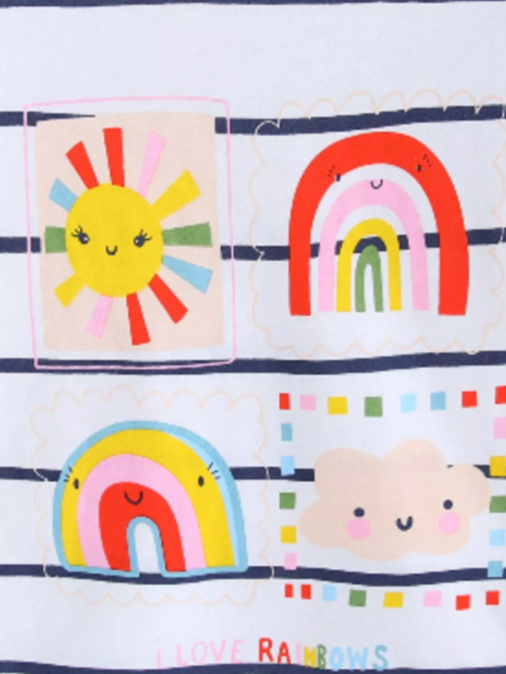 Children's Rainbow Graphic Striped T-Shirt