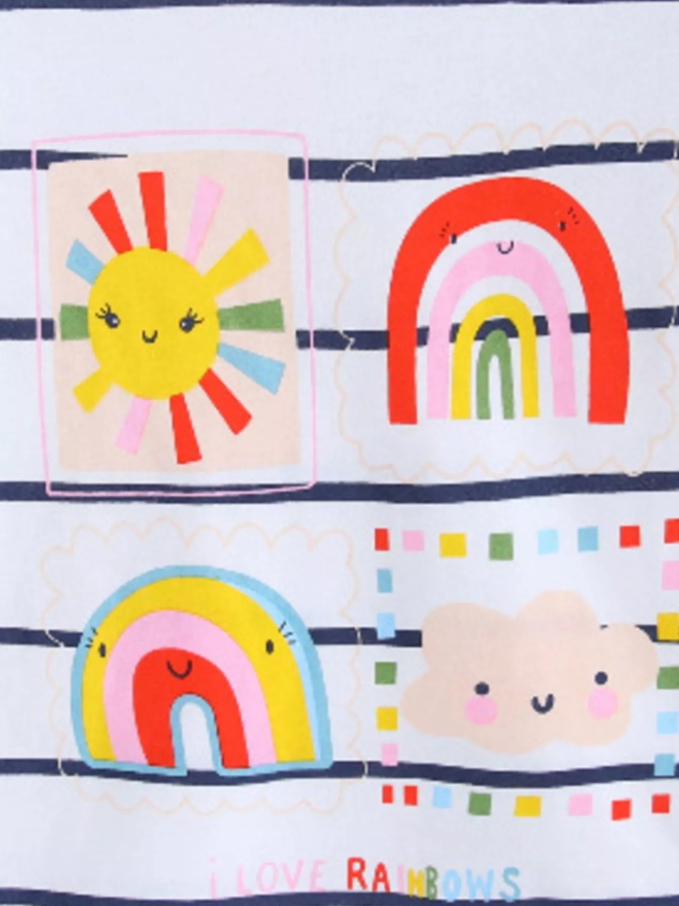Children's Rainbow Graphic Striped T-Shirt