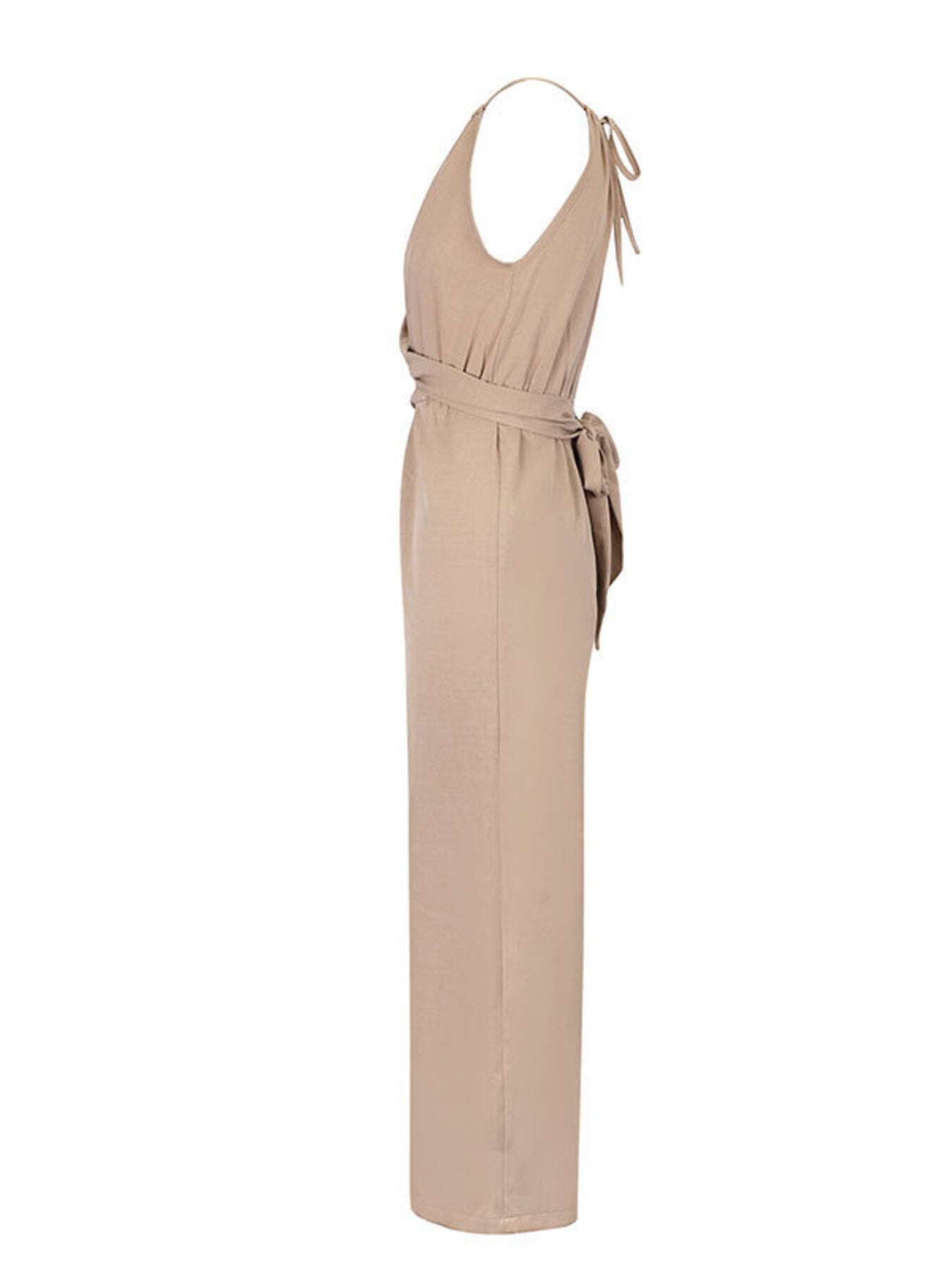 Sleeveless Tie Waist Wide Leg Jumpsuit