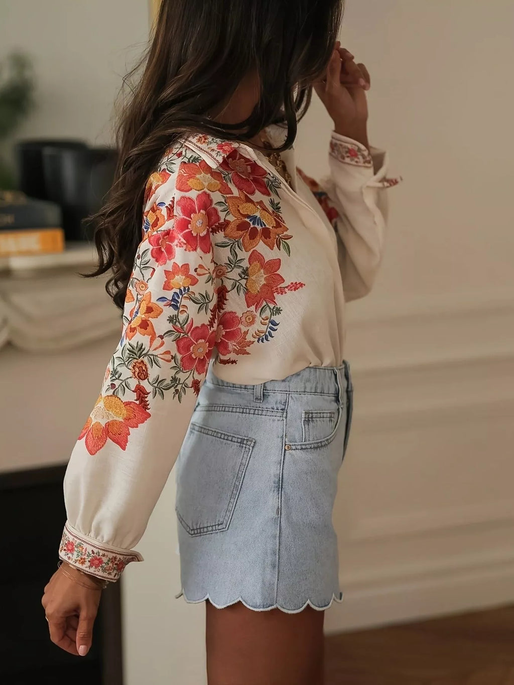 Floral Print Button Up Shirt