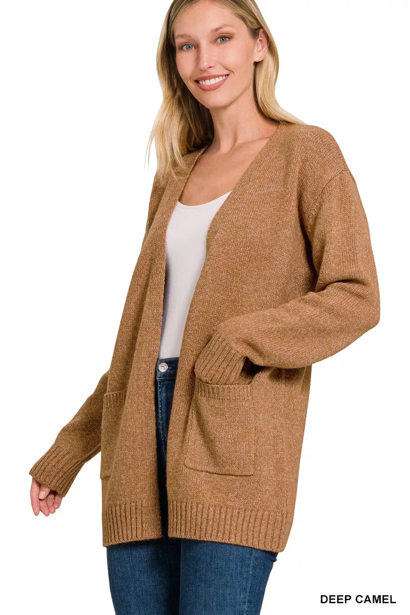 Zenana Open Front Sweater Cardigan