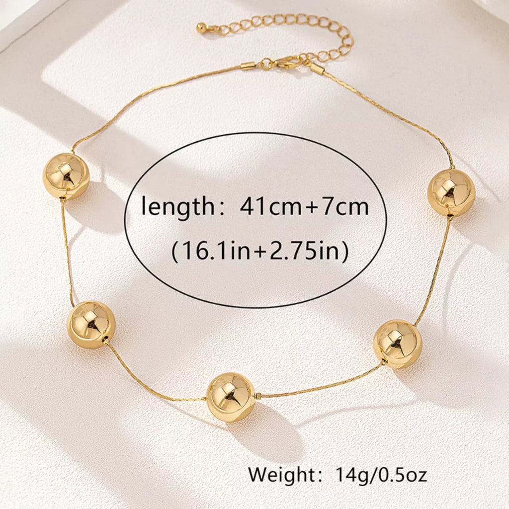 Golden Sphere Statement Necklace