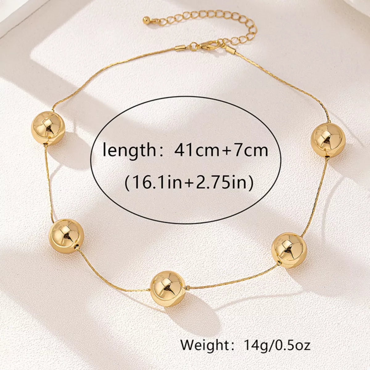 Golden Sphere Statement Necklace