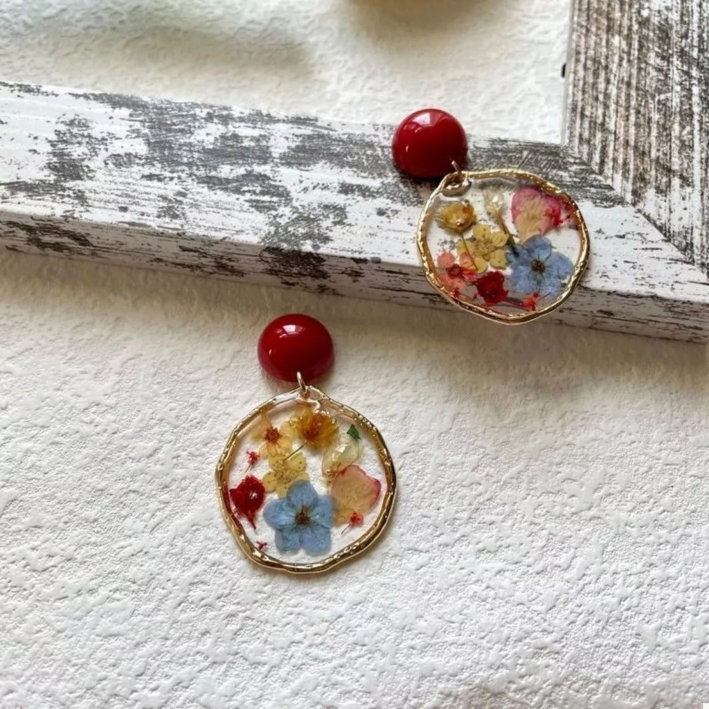 18K Gold-Plated Flower Dangle Earrings