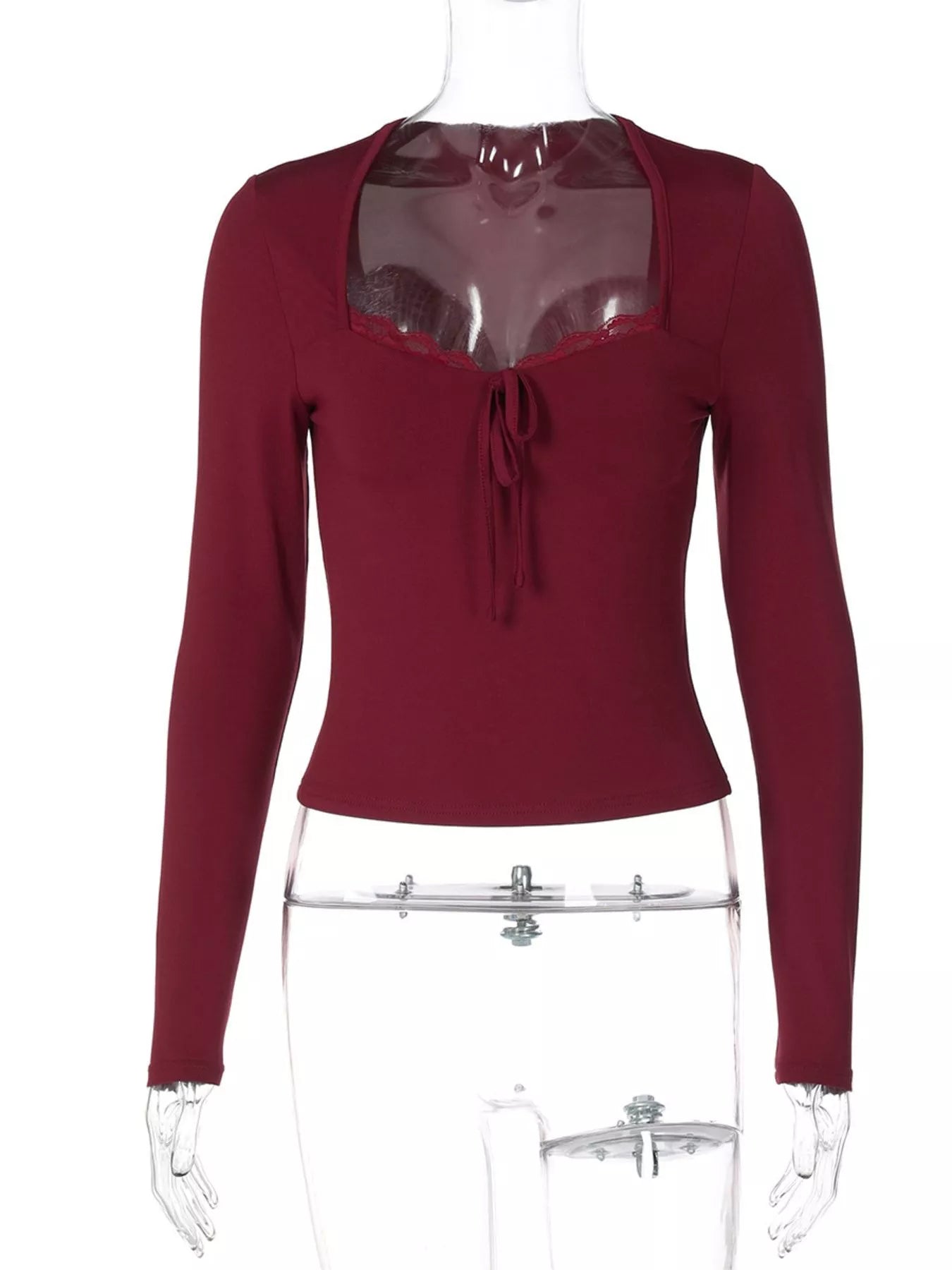 Lace Trim Long Sleeve T-Shirt