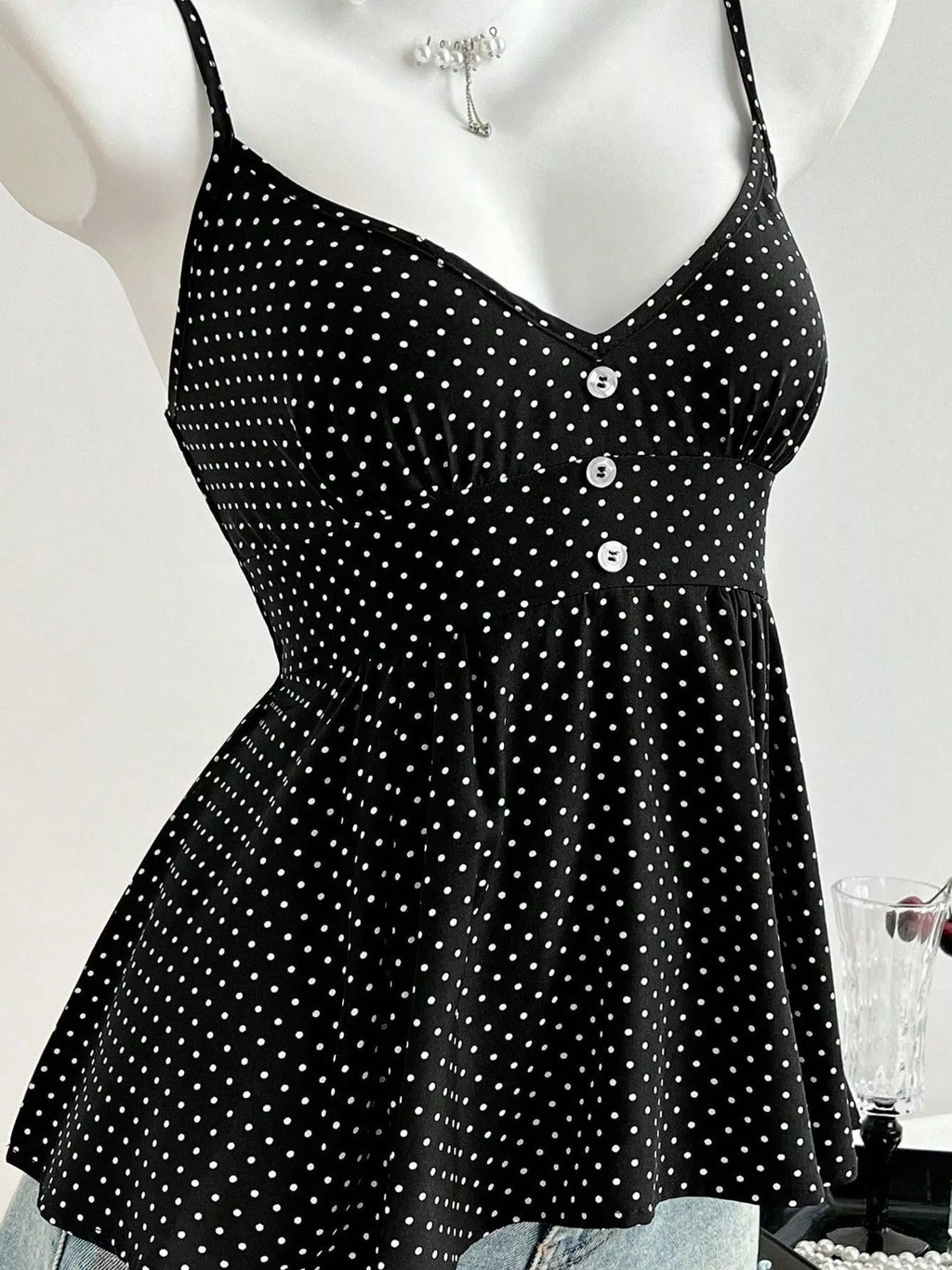 Polka Dot V-Neck Cami