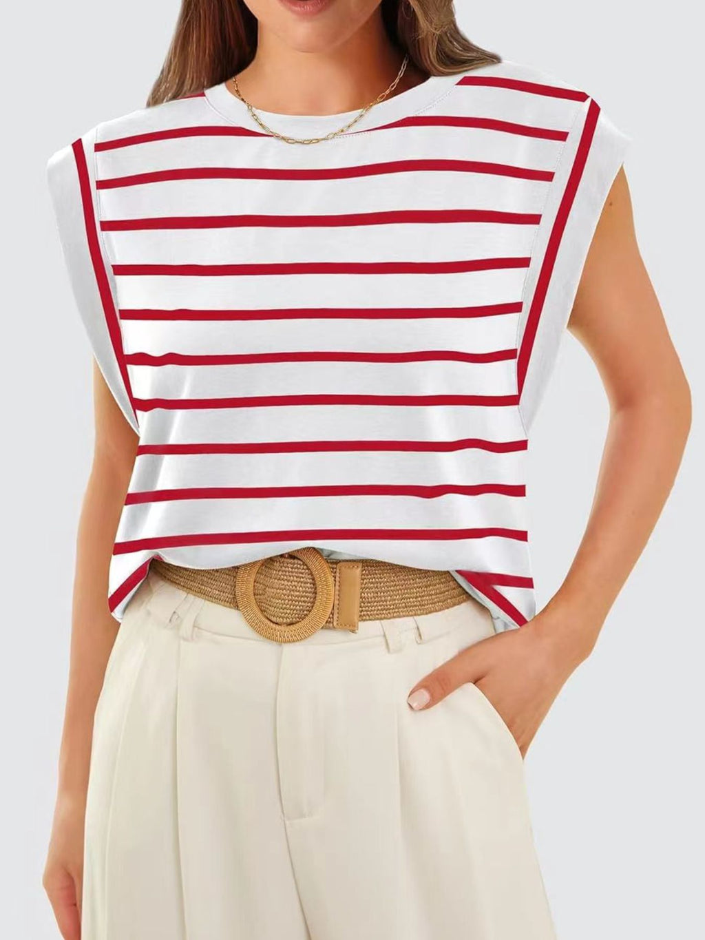 Striped Round Neck Tank