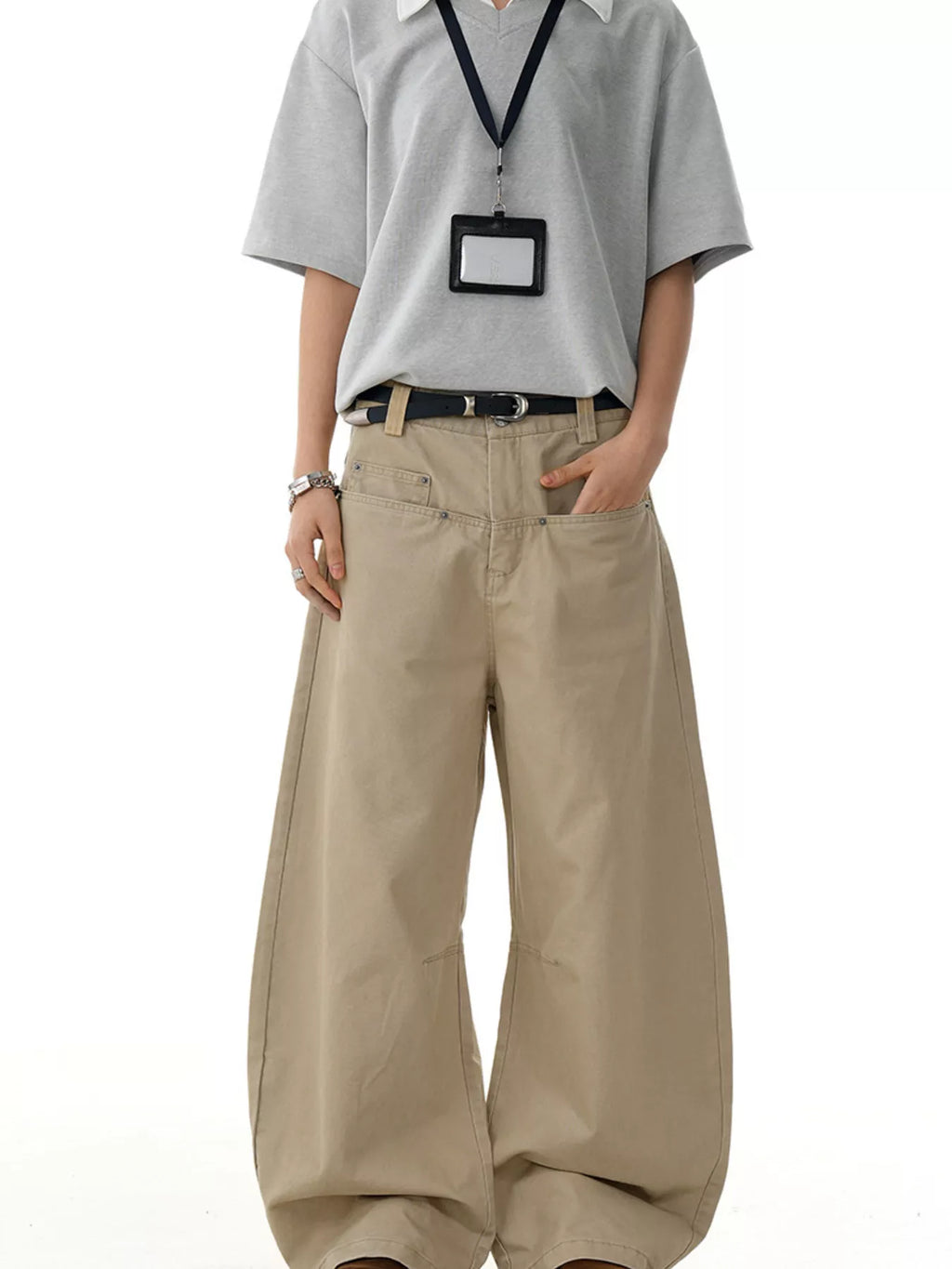 Men's Full Size Wide Leg Pants with Pockets Plus Size