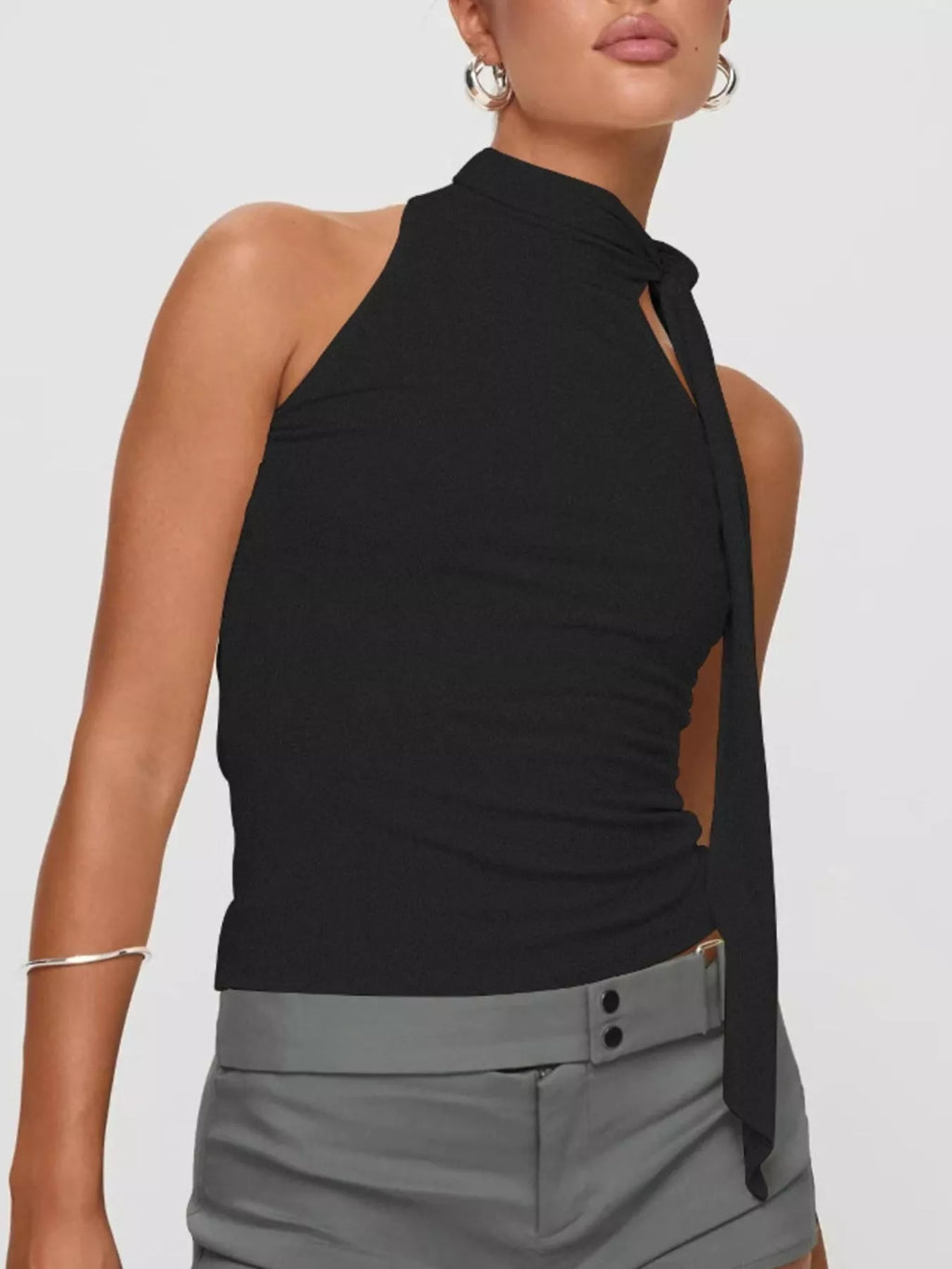 Halter Neck Ruched Top