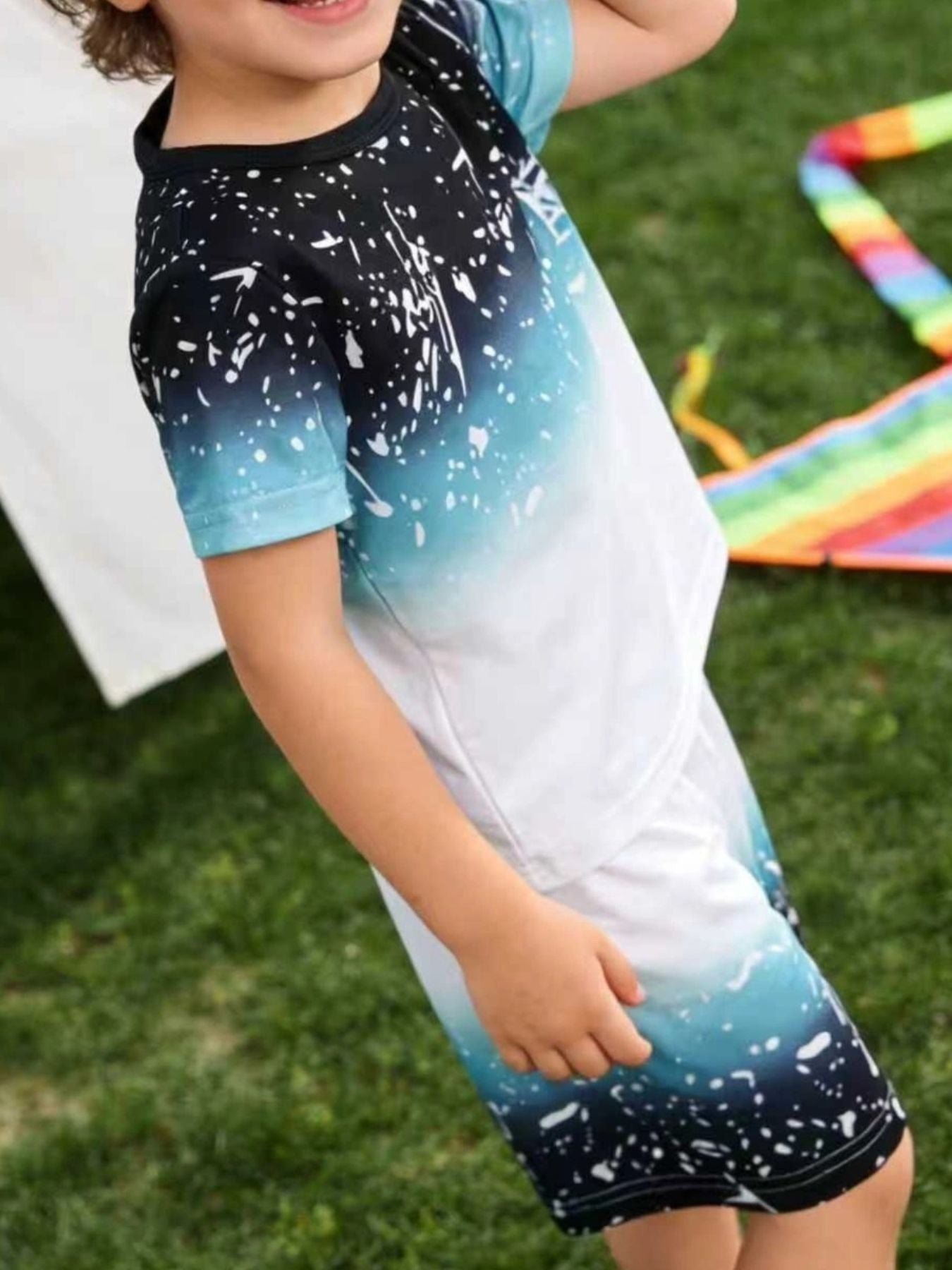 Children's Ombre Splash Print Tee and Shorts Set