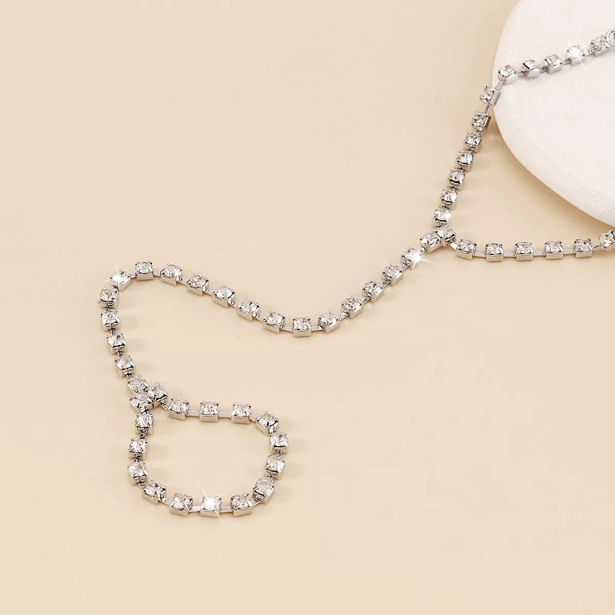 Alloy Rhinestone Bracelet with Ring