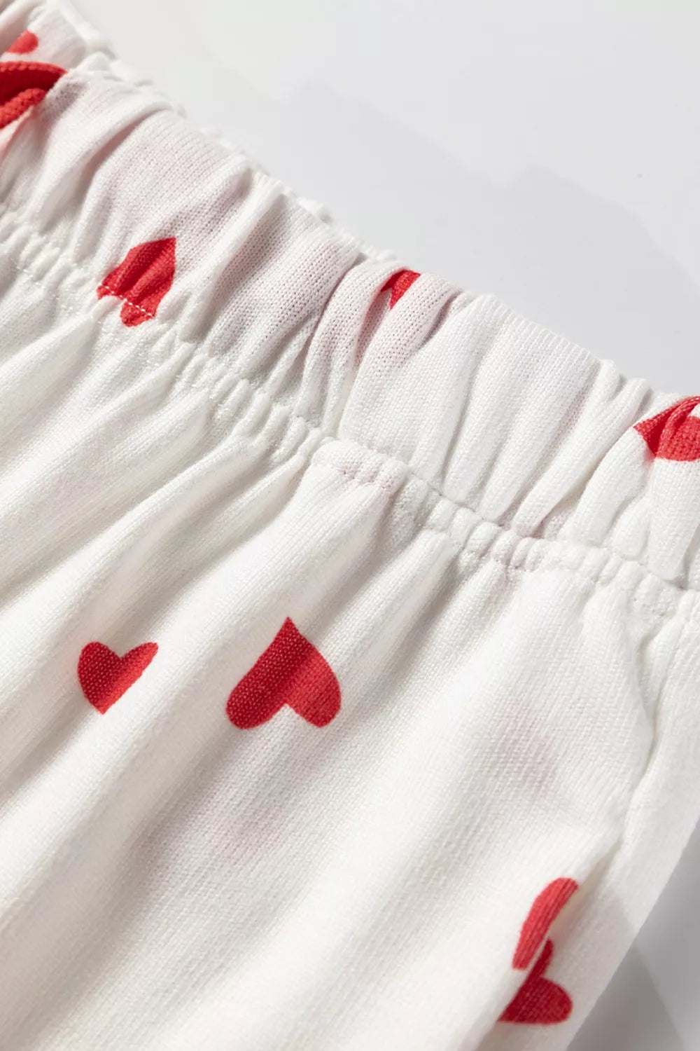 Hearts Printed Long Sleeve Top Drawstring Pants Lounge Set