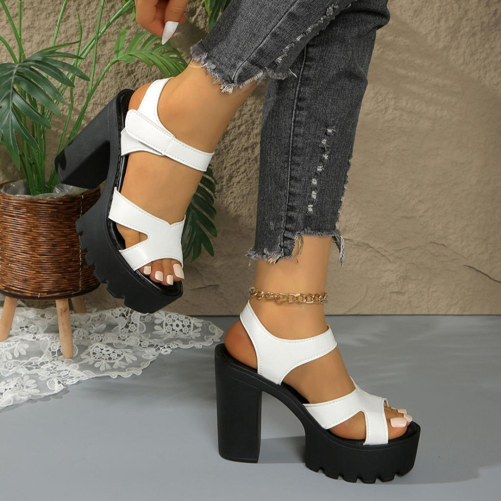 Open Toe Block Heel Sandals
