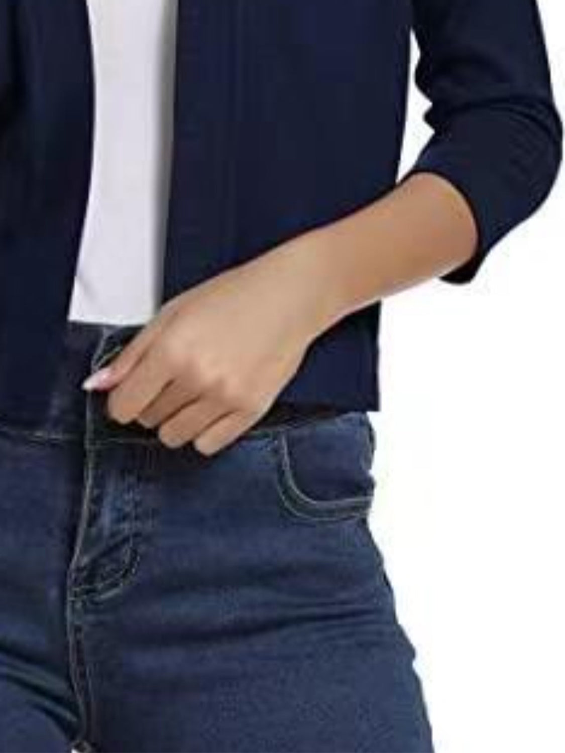 Viscose Blend Open Front Cardigan