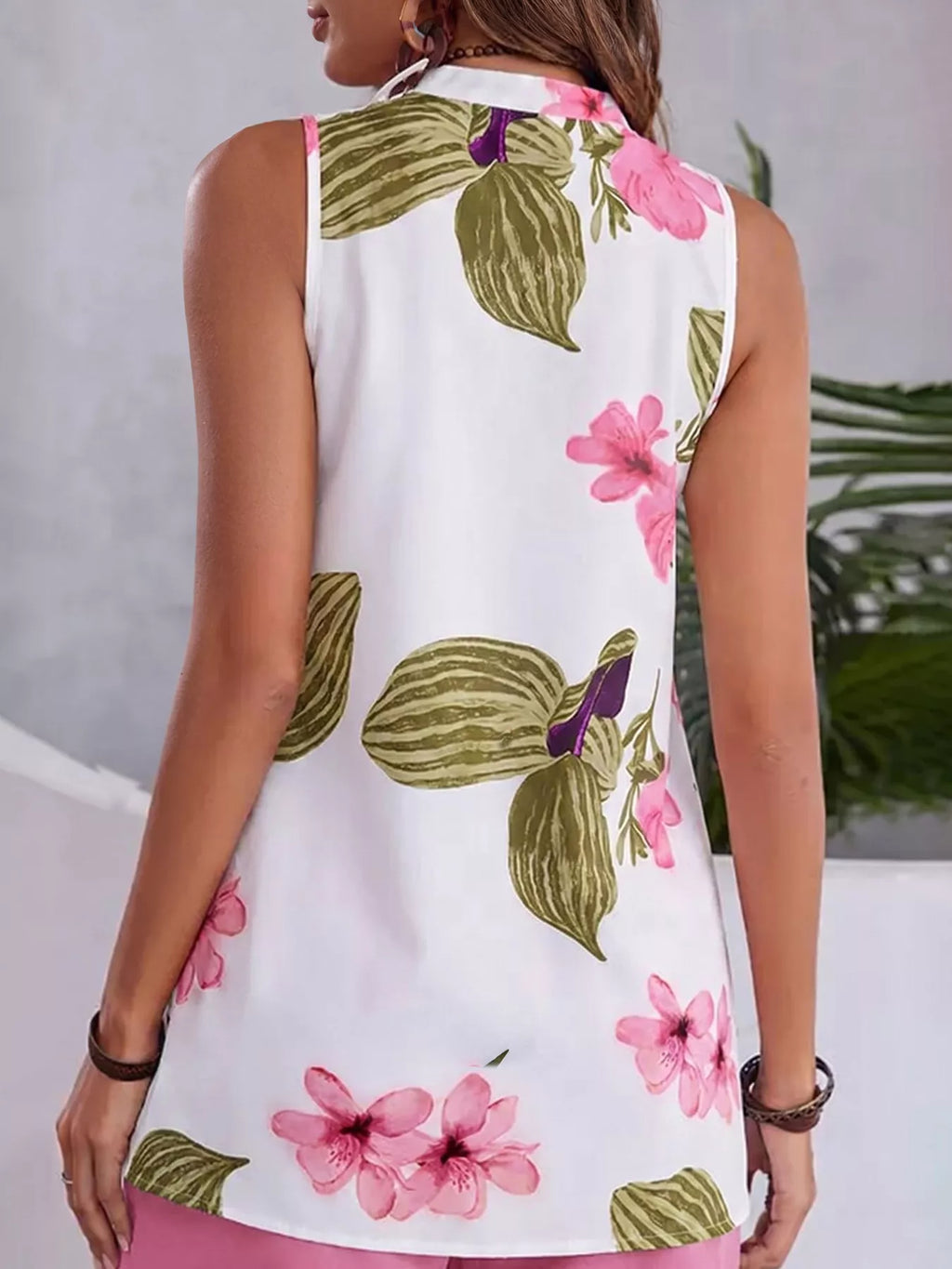 Floral Print Sleeveless Top and Shorts Set