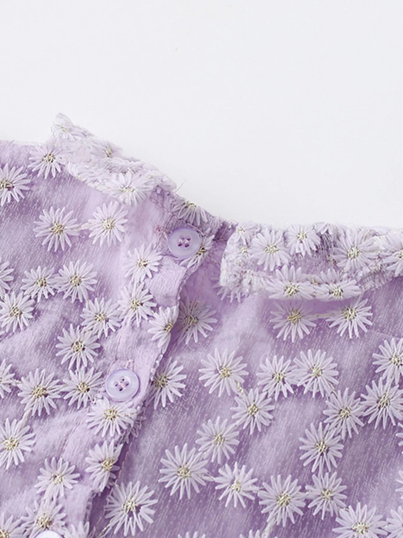 Children's Floral Lace Ruffle Sleeve Party Dress