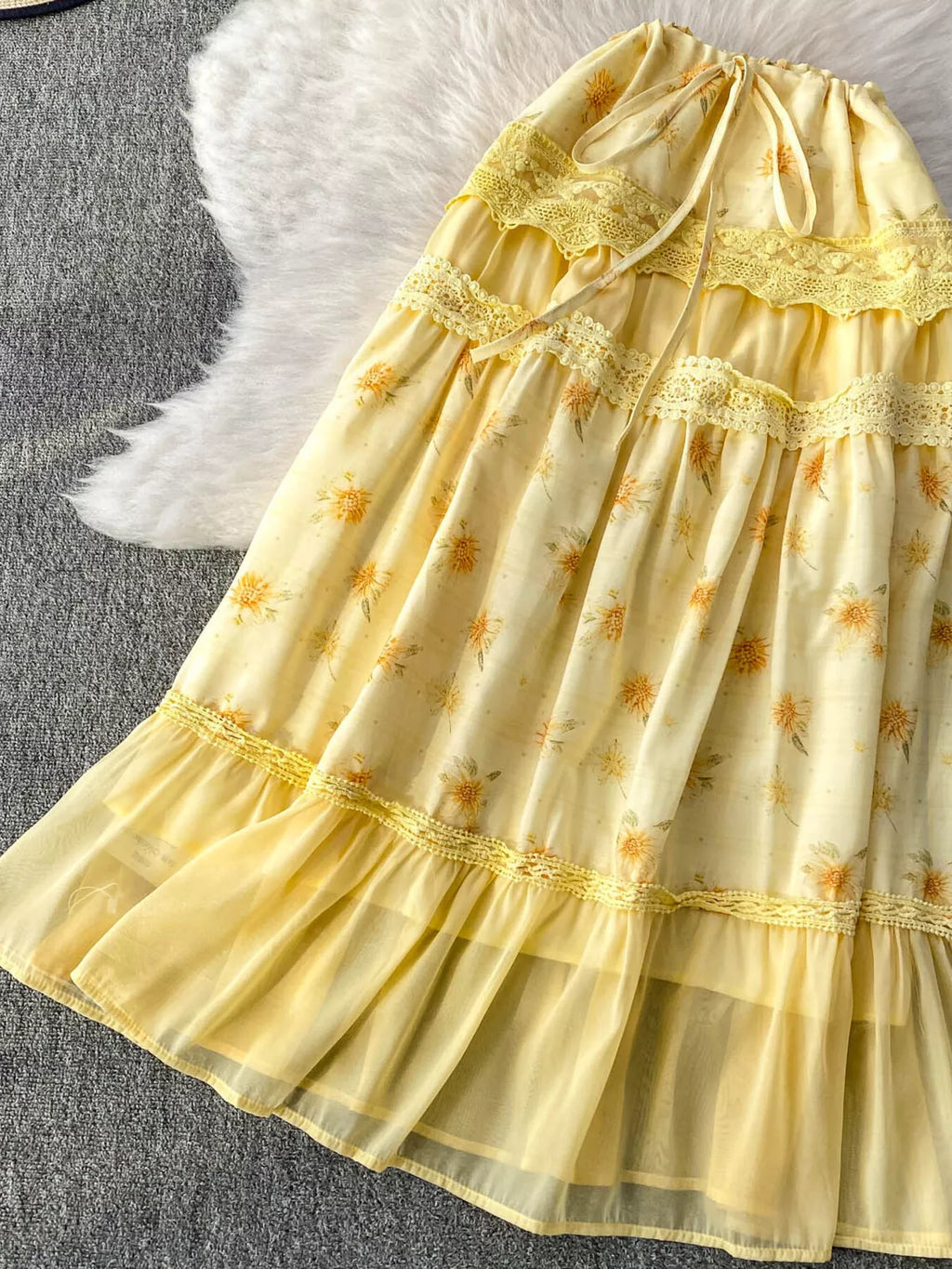 Smocked Floral Top and Skirt Set