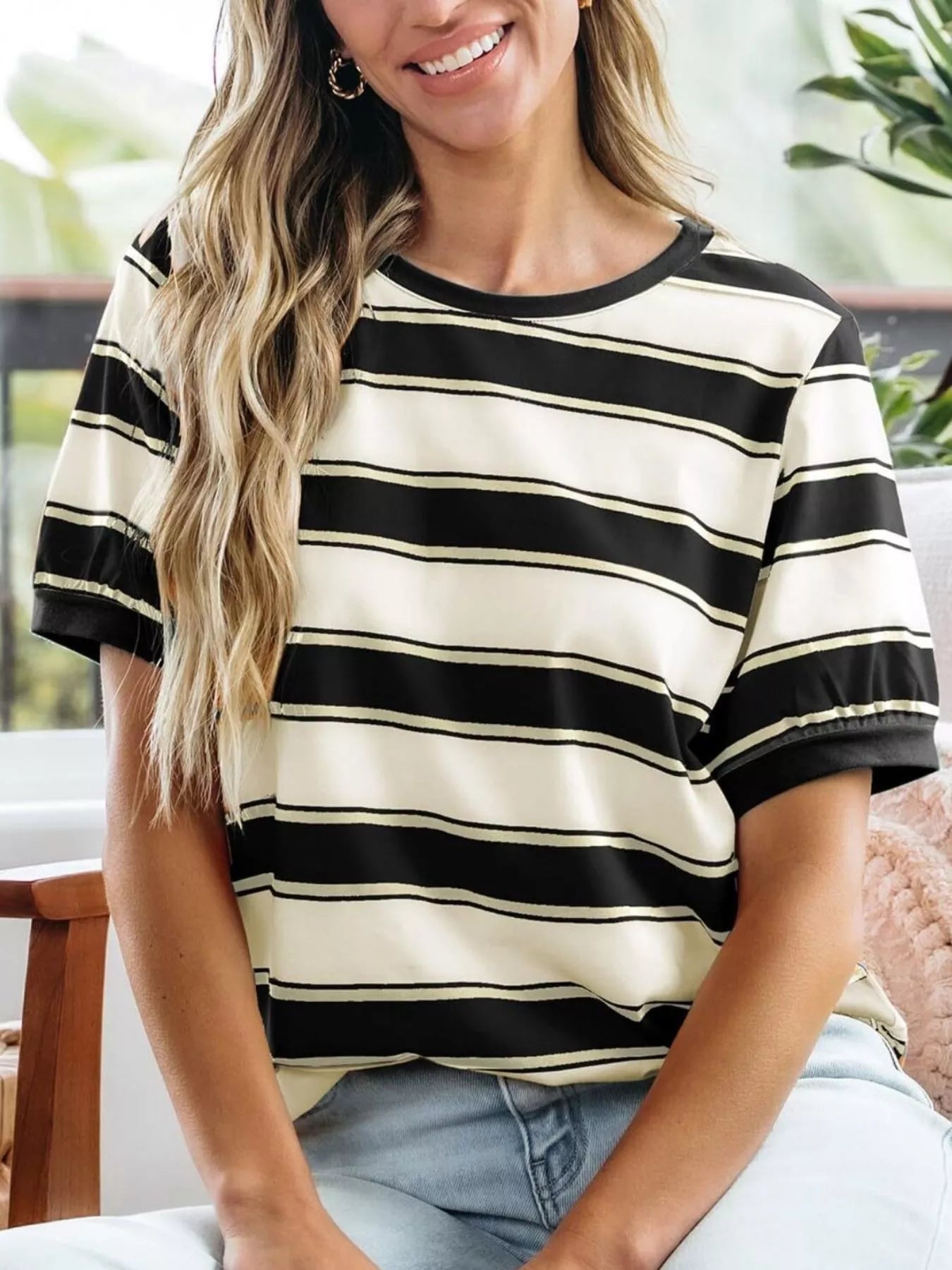 Striped Crew Neck T-Shirt